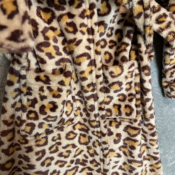 Cuddl Duds Girls Sassy Animal Cheetah Print Soft Cozy Lounge Sleepwear Robe S - Picture 5 of 12
